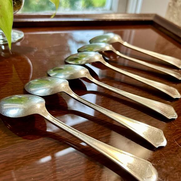 Vintage Oneida Community Par Plate Ashley / Vernon Tea Spoons set of 6 - Picture 15 of 16